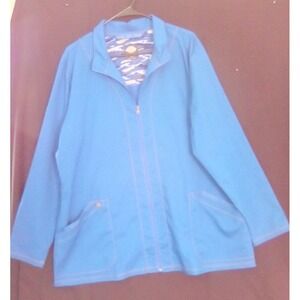 Dickies Women's Essence‎ Medical Scrub Warm Up Zip Jacket  (Blue)  Size (2X)